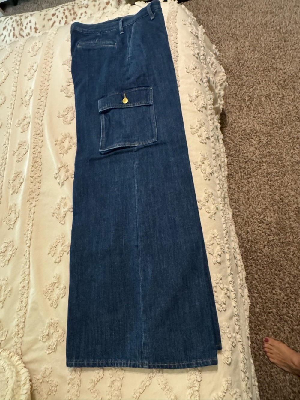 J. Crew Classic Blue Denim Jeans with Gold Stitching